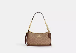 Teri Shoulder Bag in Signature Canvas Beige - Coach product image 1