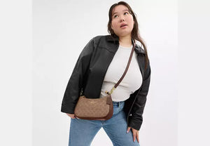 Teri Shoulder Bag in Signature Canvas Beige - Coach product image 3