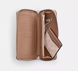 Long Zip Around Wallet With Detachable Card Case In Signature Canvas