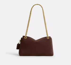 Chelsea Shoulder Bag 30 With Chain Brass/Dark Chocolate