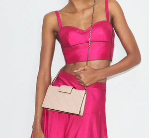 Tory Burch Mini Fleming Soft Chain Wallet Soft Pink