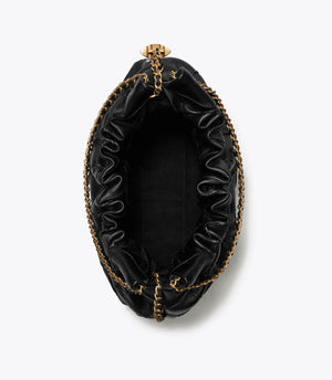 Tory Burch Mini Fleming Soft Hobo Bag Black