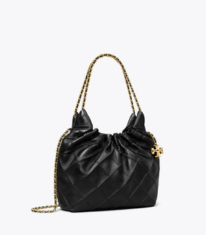 Tory Burch Mini Fleming Soft Hobo Bag Black
