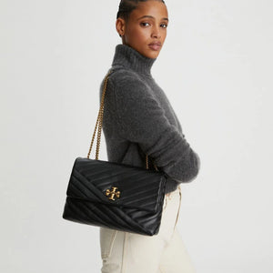 Tory Burch Small Kira Chevron Convertible Shoulder Bag Black