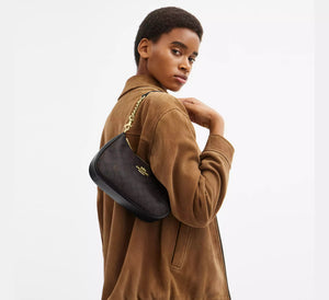 Teri Shoulder Bag In Signature Canvas /Gold/Walnut/Black