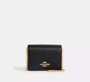 Mini Wallet On A Chain In Black
