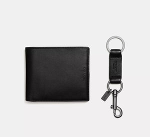 Boxed 3-In-1 Wallet Gift Set For Men Black