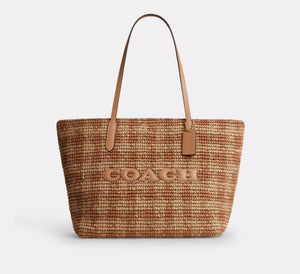 City Tote Bag With Gingham Print - original Coach - ShopVoo Egypt