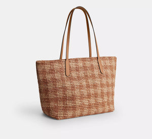 City Tote Bag With Gingham Print - original Coach - ShopVoo Egypt