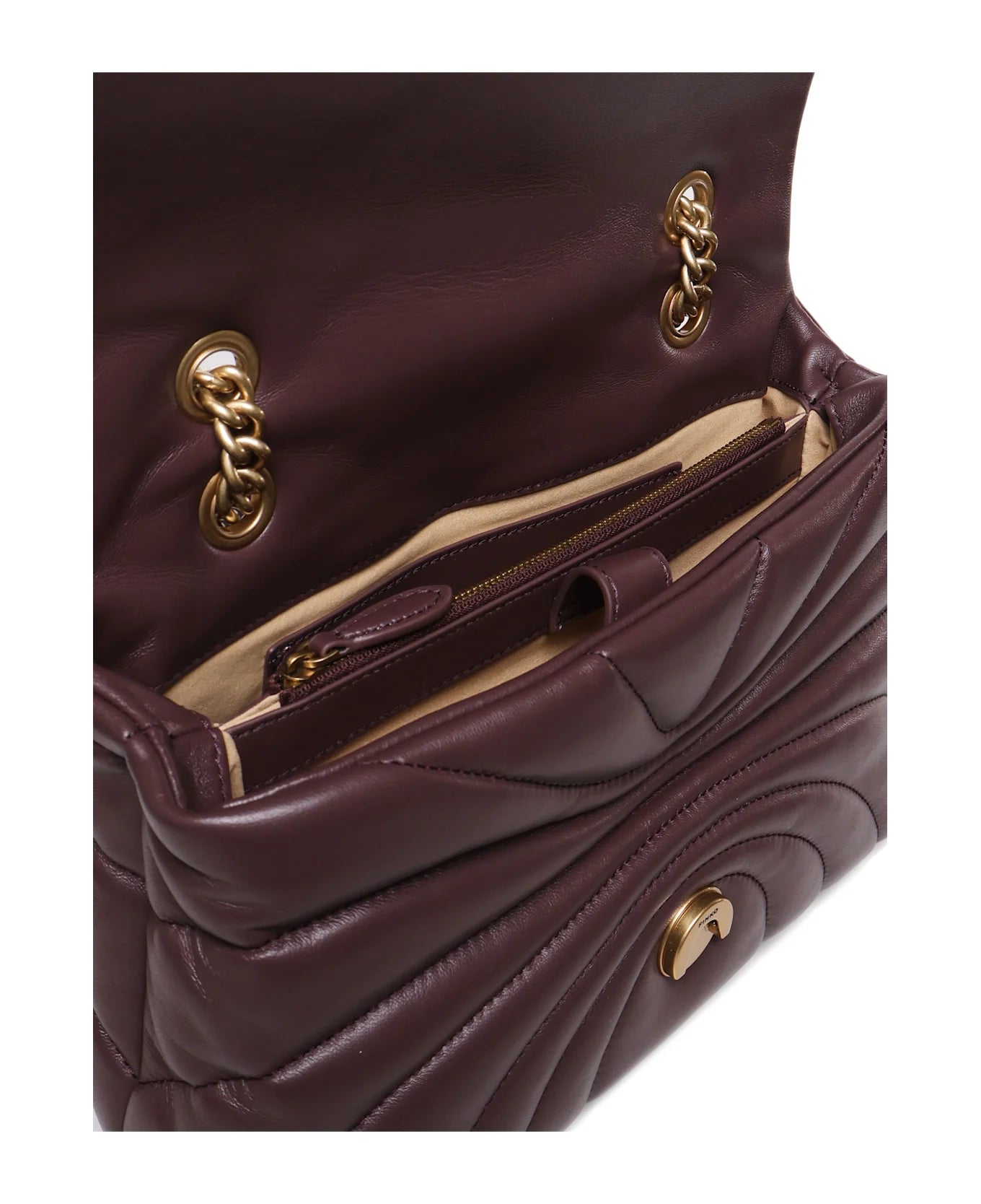 Pinko Love Puff shoulder bag in a brown or dark purple – Original – Immediate Delivery Egypt