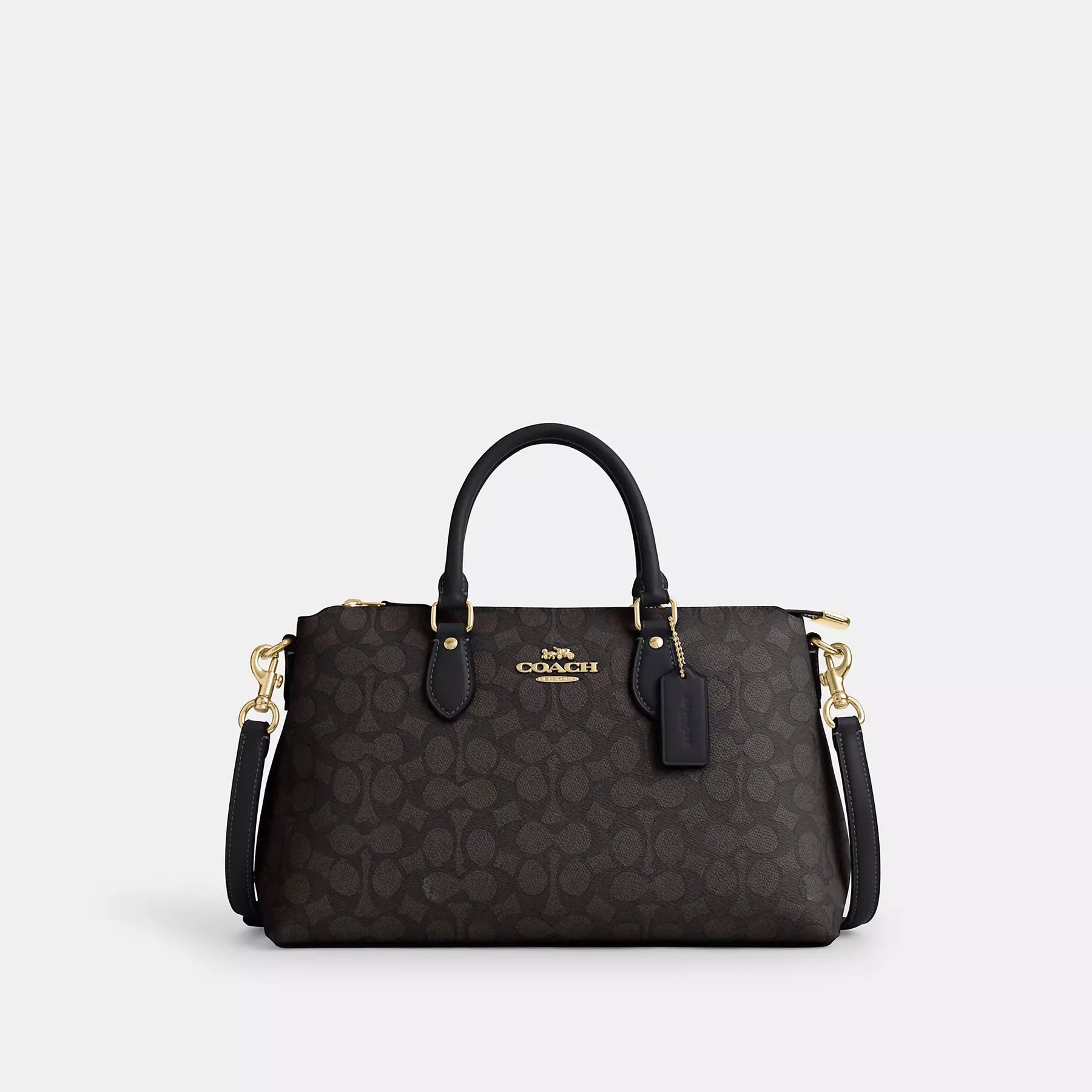 Georgia Satchel In Signature Canvas In Brown