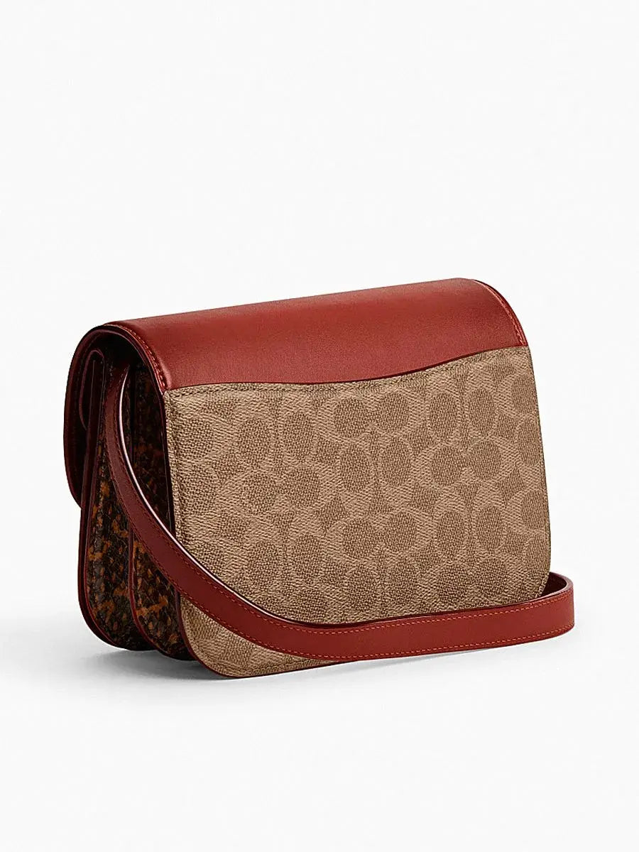 IDOL BAG IN SIGNATURE CANVAS WITH SNAKESKIN DETAIL