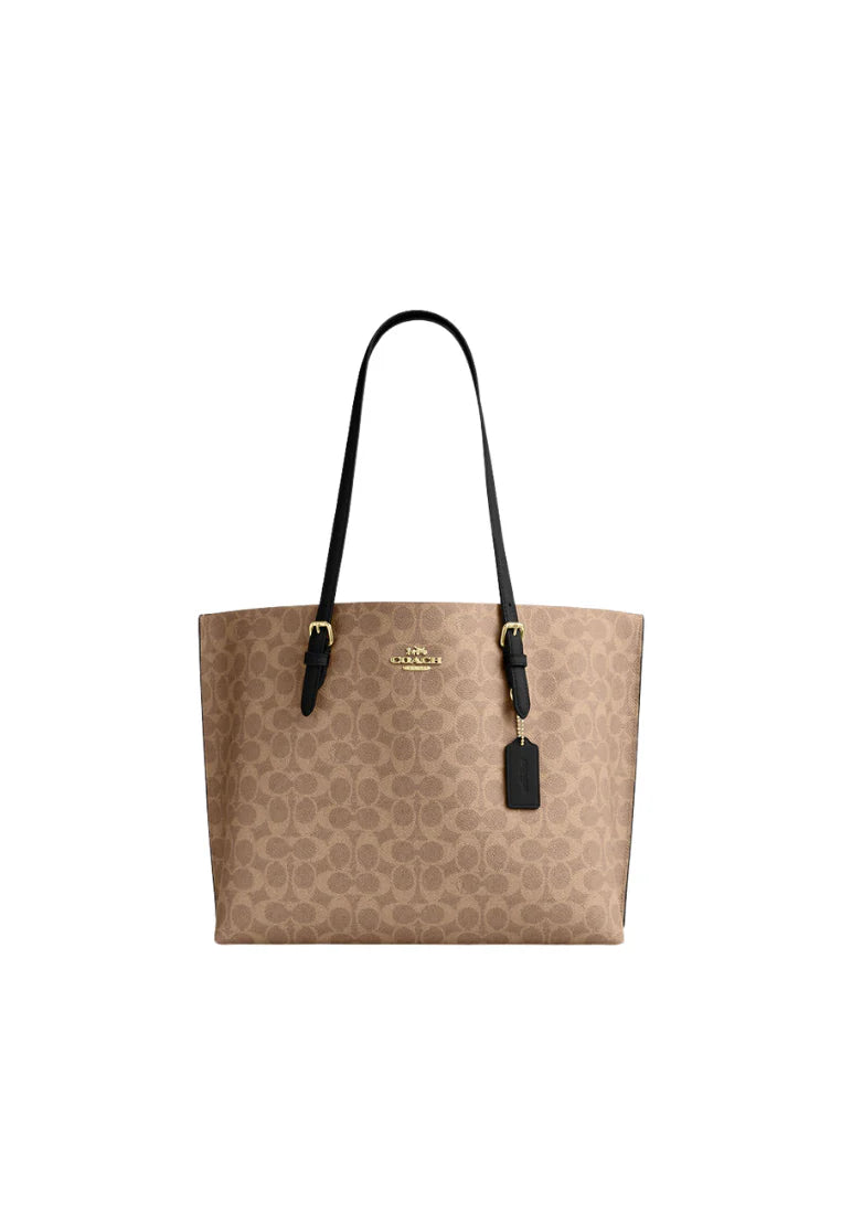 Mollie Tote Bag in Signature Canvas Beige - Coach product image 1