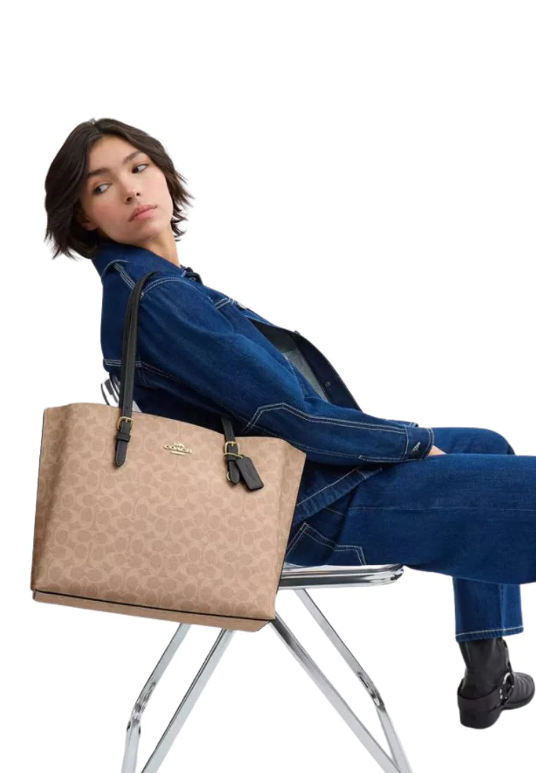 Mollie Tote Bag in Signature Canvas Beige - Coach product image 2