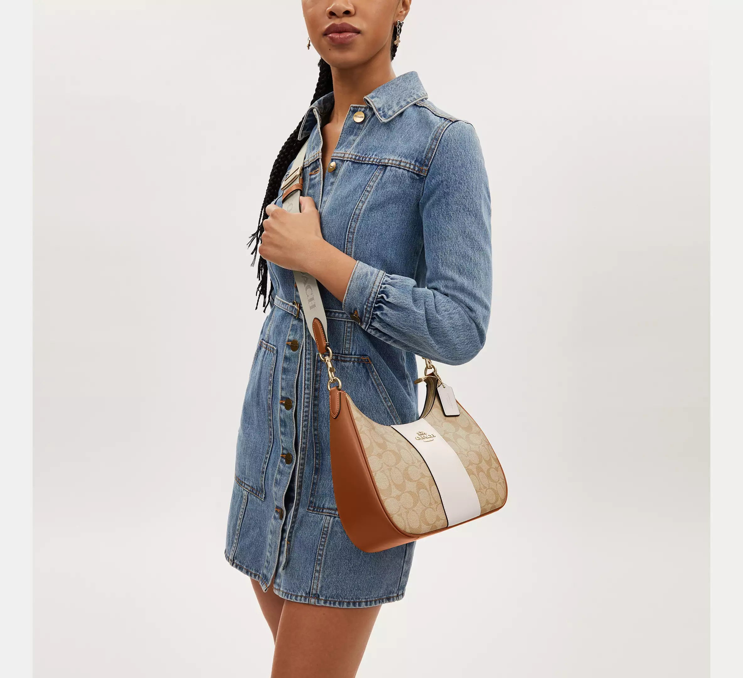 Teri Hobo Bag in Signature Canvas with Stripe - Coach product image 3