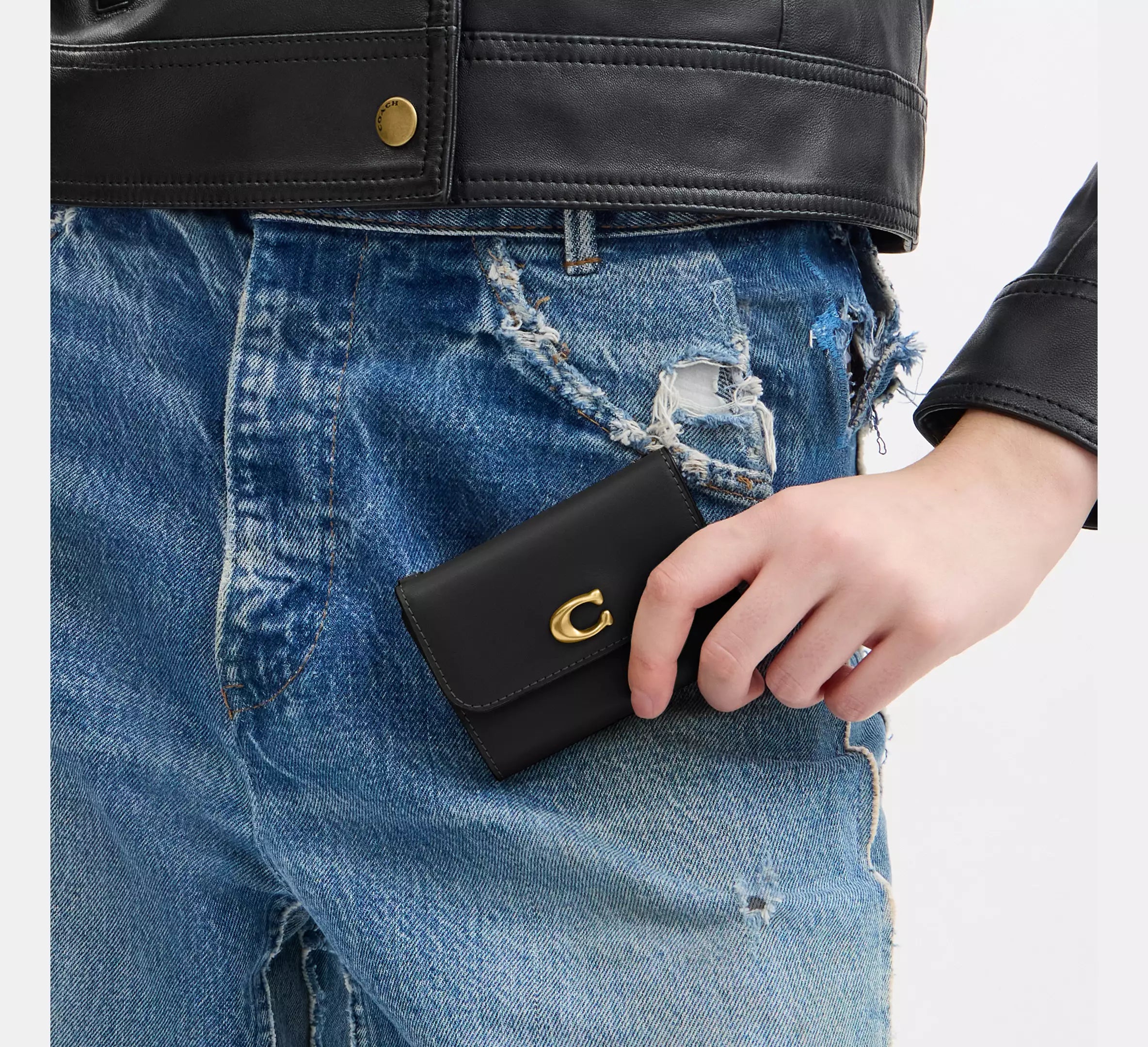 Essential Card Holder Wallet Brass/Black