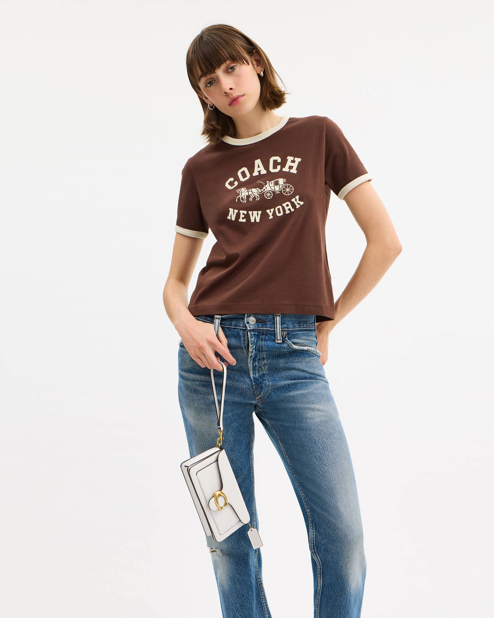 Tabby Chain Crossbody Bag 19 White