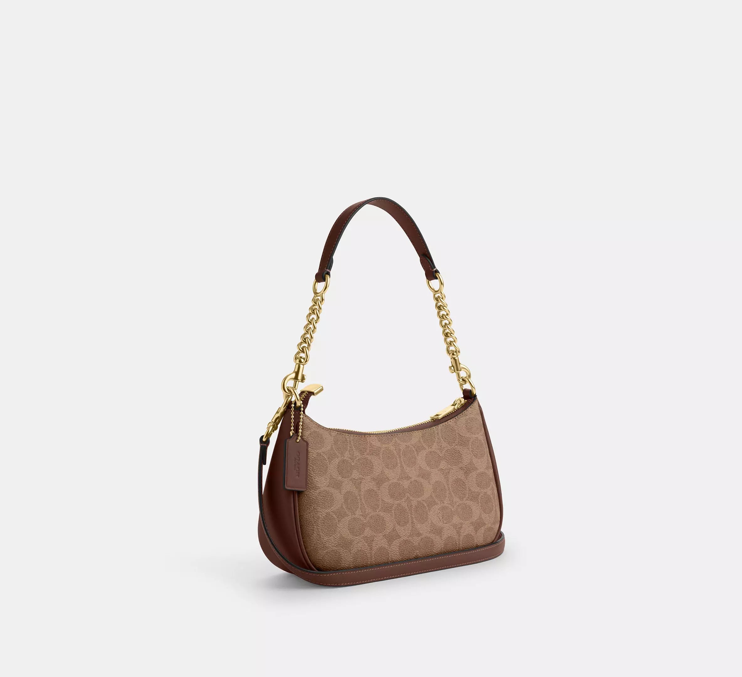 Teri Shoulder Bag In Signature Canvas Tan Brown