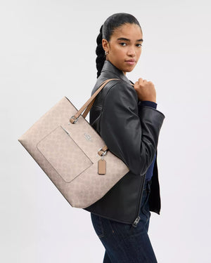 Station Tote Bag In Signature Sand Taupe