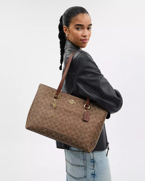 Station Tote Bag In Signature Tan Brown