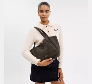 Hadley Turnlock Tote Bag /Army Green