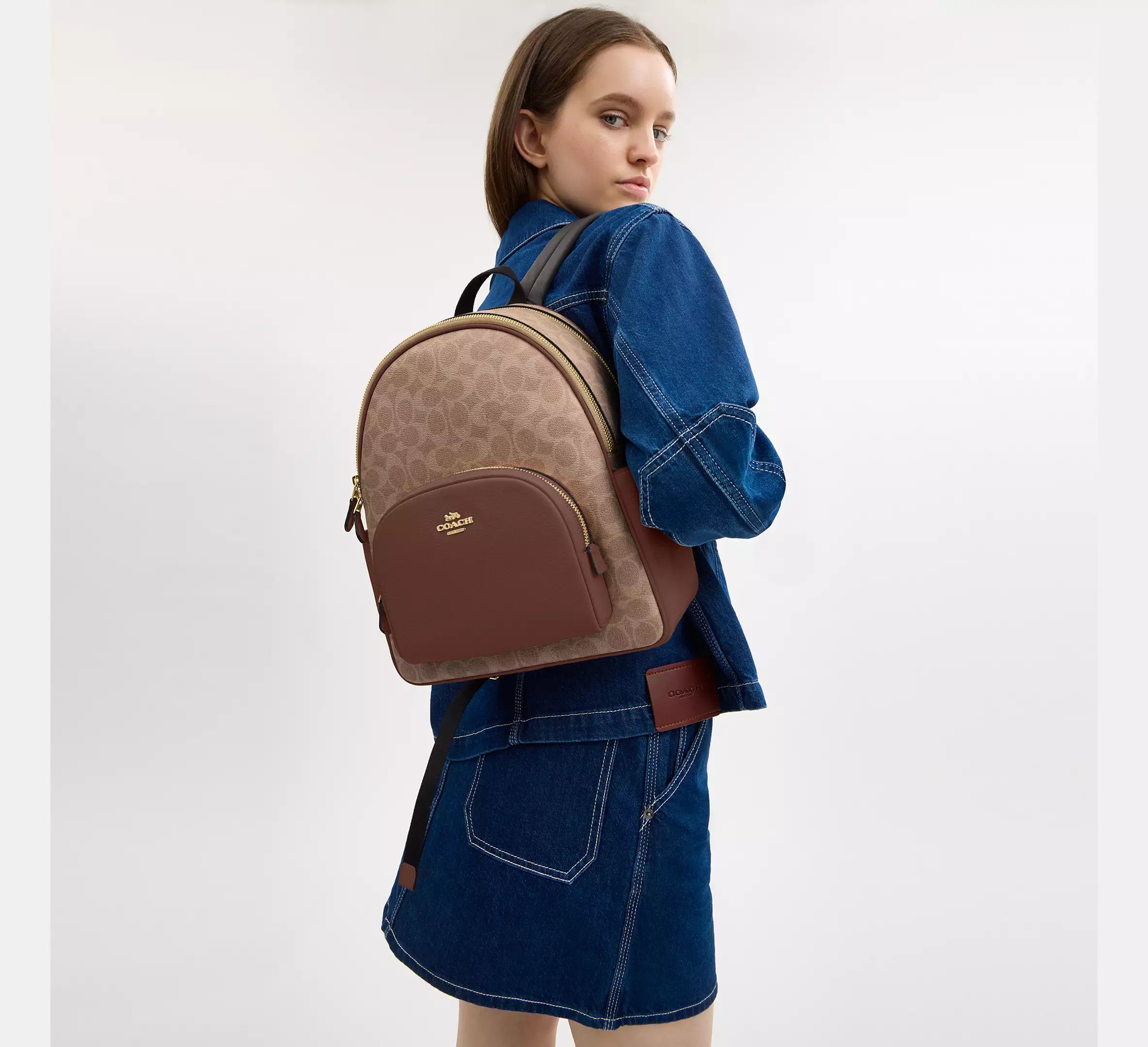 Court Backpack In Signature Tan Brown