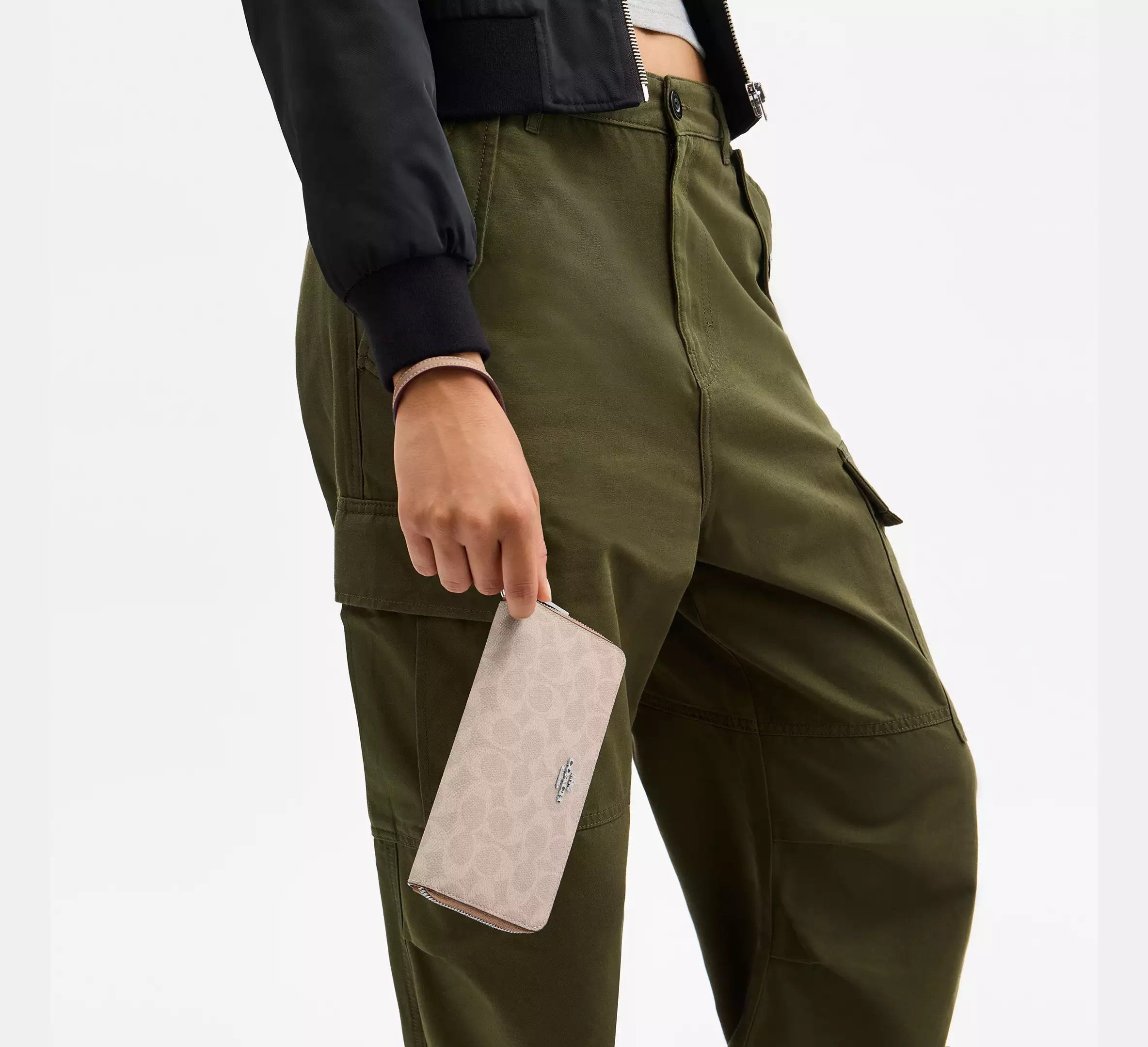 Long Zip Around Wallet With Detachable Card Case In Signature Canvas
