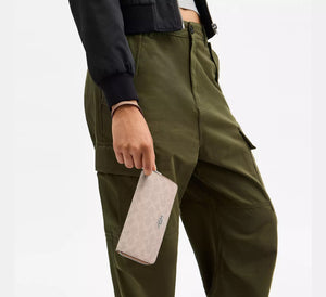 Long Zip Around Wallet With Detachable Card Case In Signature Canvas