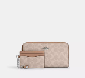 Long Zip Around Wallet With Detachable Card Case In Signature Canvas