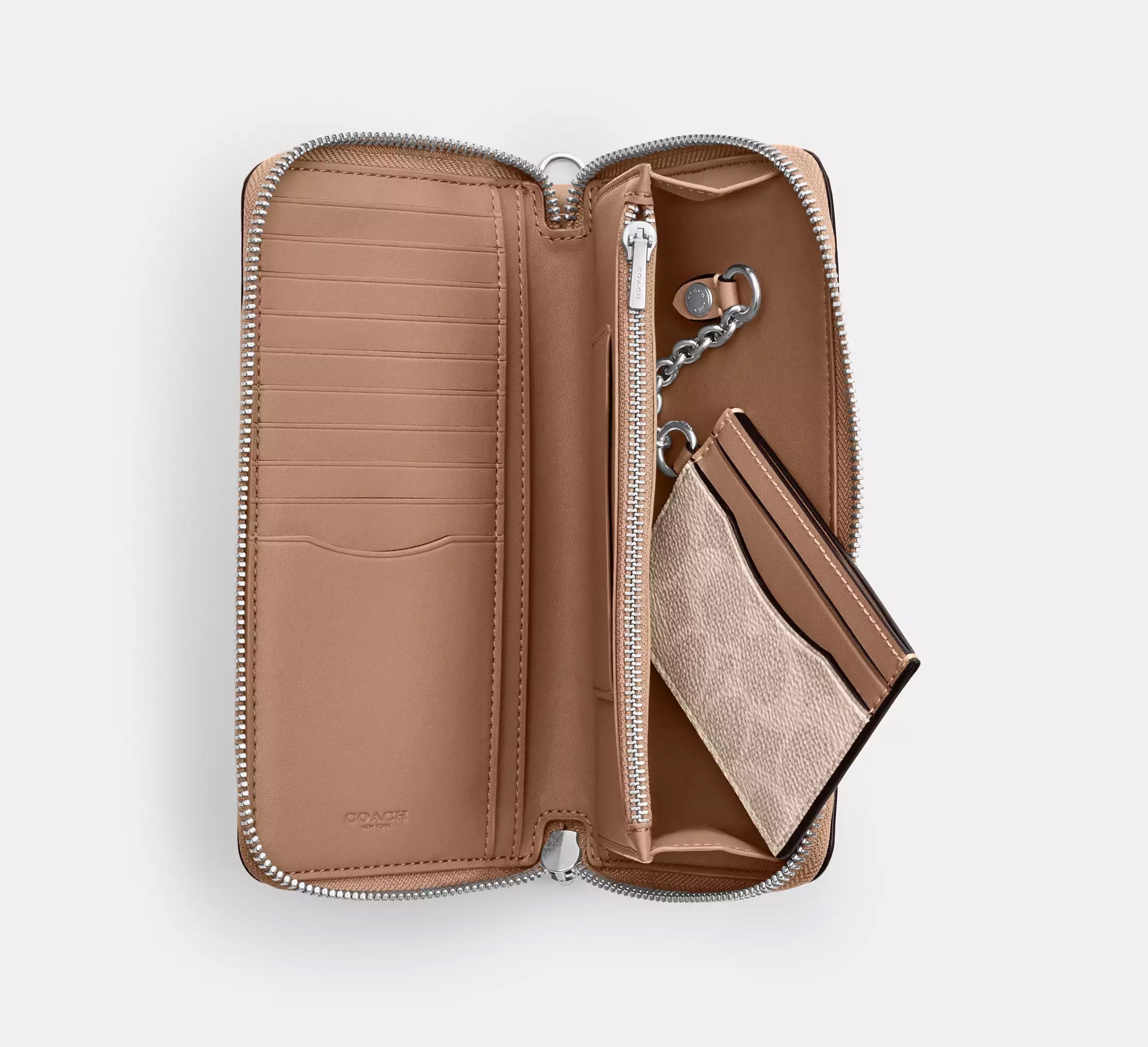Long Zip Around Wallet With Detachable Card Case In Signature Canvas
