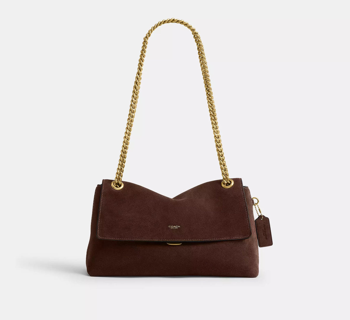 Chelsea Shoulder Bag 30 With Chain Brass/Dark Chocolate