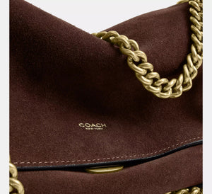 Chelsea Shoulder Bag 30 With Chain Brass/Dark Chocolate