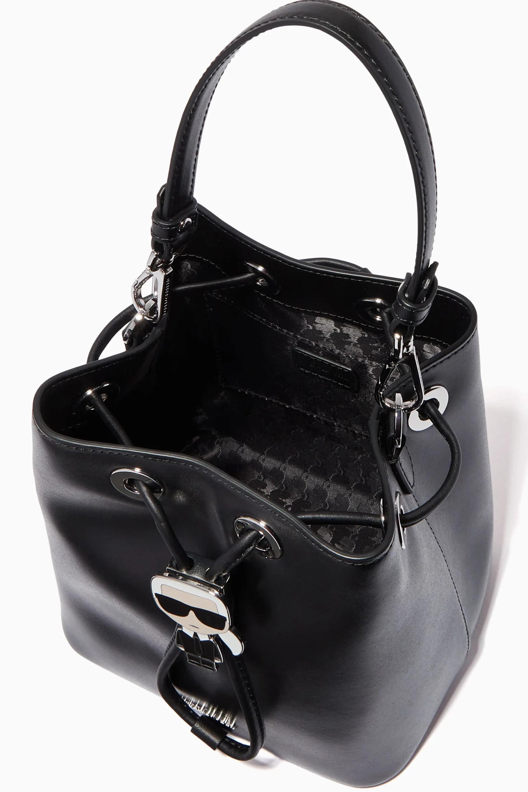 Karl Lagerfeld Women's K/Ikonik Leather Bucket Bag in black - Karl Lagerfeld product image 6