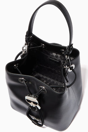 Karl Lagerfeld Women's K/Ikonik Leather Bucket Bag in black - Karl Lagerfeld product image 6