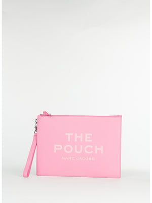 The Large Leather Pouch Ribbon Pink