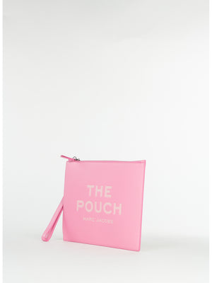 The Large Leather Pouch Ribbon Pink