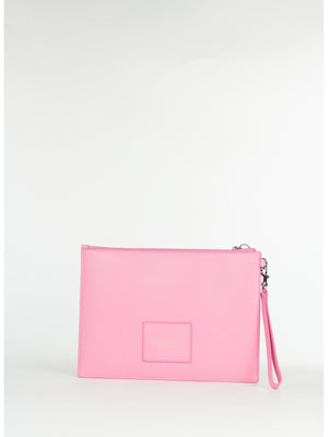 The Large Leather Pouch Ribbon Pink