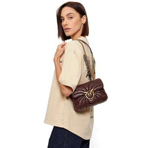 Leather shoulder bag LOVE PUFF CLASSIC