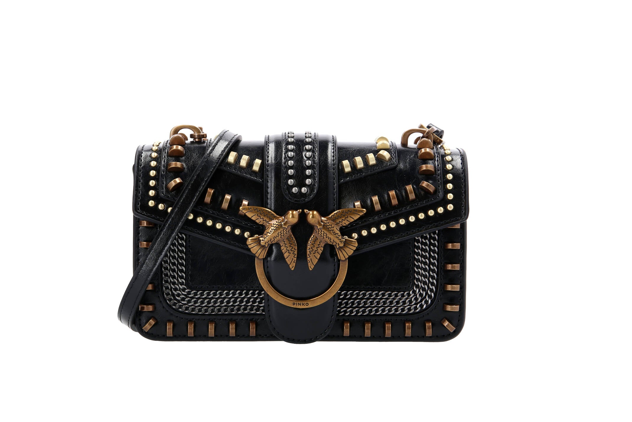 Leather messenger bag MINI LOVE