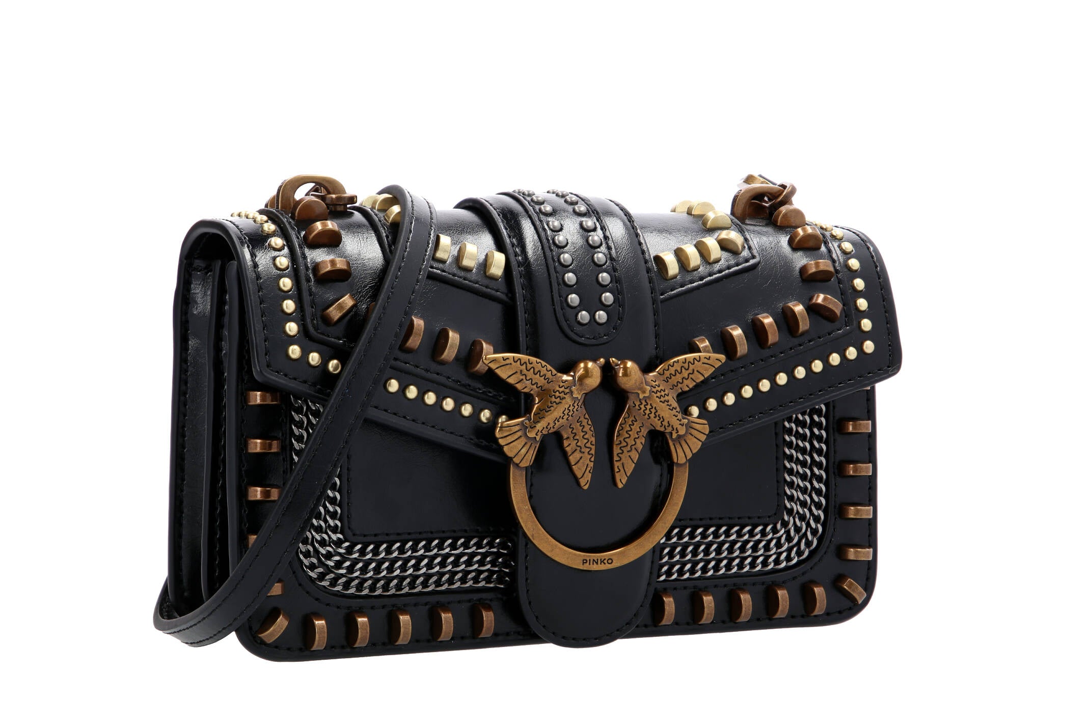 Leather messenger bag MINI LOVE