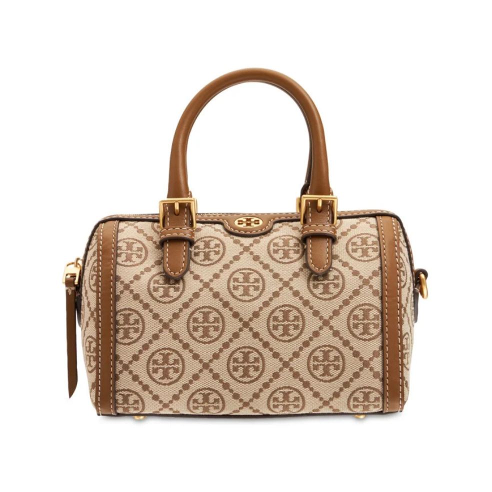 Tory Burch T Monogram Mini Jacquard Barrel Bag Beige - Tory Burch product image 1