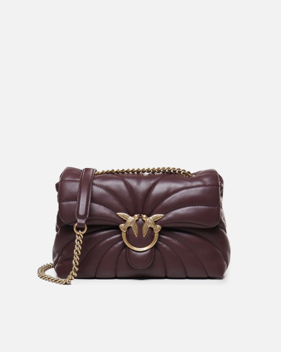 Pinko Love Puff shoulder bag in a brown or dark purple – Original – Immediate Delivery Egypt