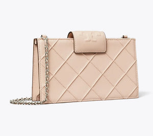 Tory Burch Mini Fleming Soft Chain Wallet Soft Pink