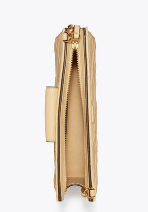Tory Burch Mini Fleming Soft Chain Wallet Vanilla Soft Serve