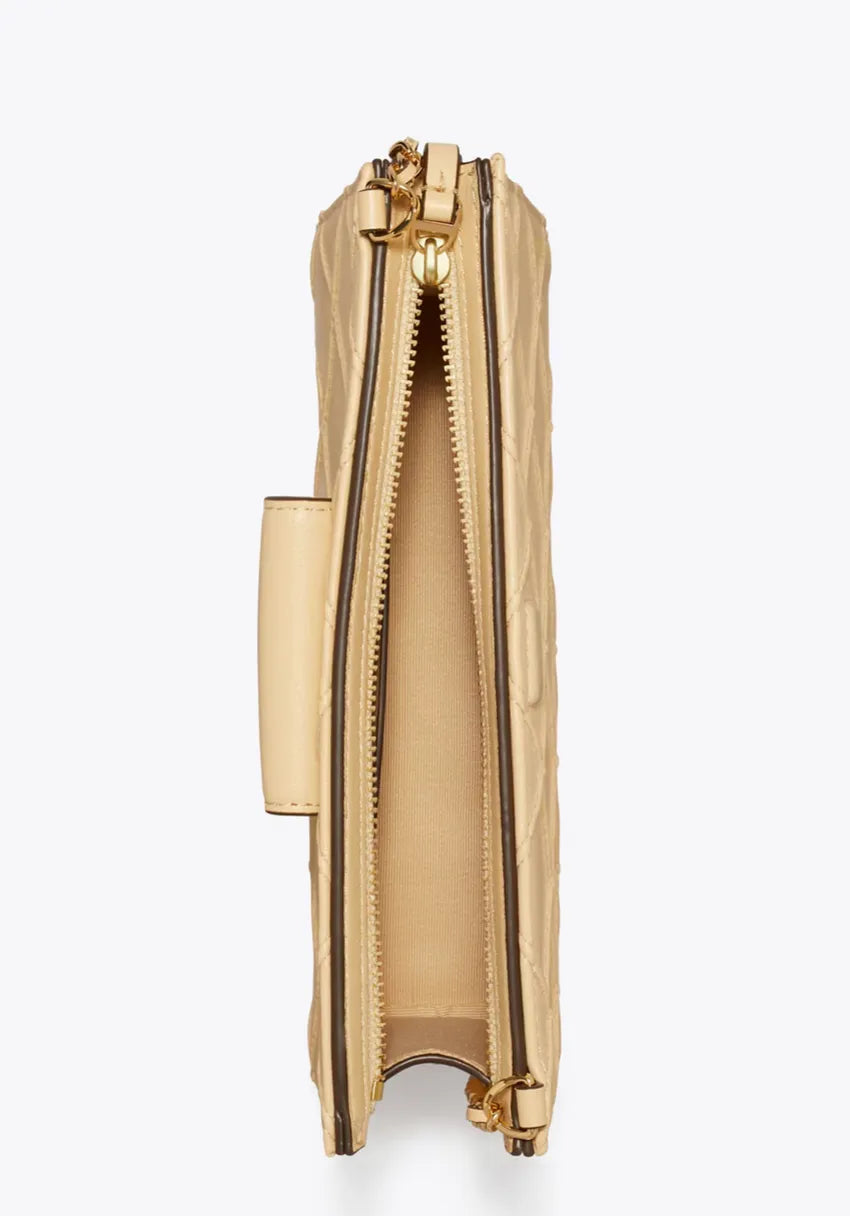 Tory Burch Mini Fleming Soft Chain Wallet Vanilla Soft Serve