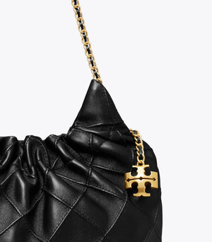Tory Burch Mini Fleming Soft Hobo Bag Black