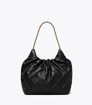 Tory Burch Mini Fleming Soft Hobo Bag Black