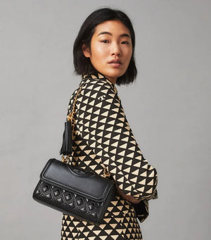 Tory Burch Small Fleming Convertible Shoulder Bag Black