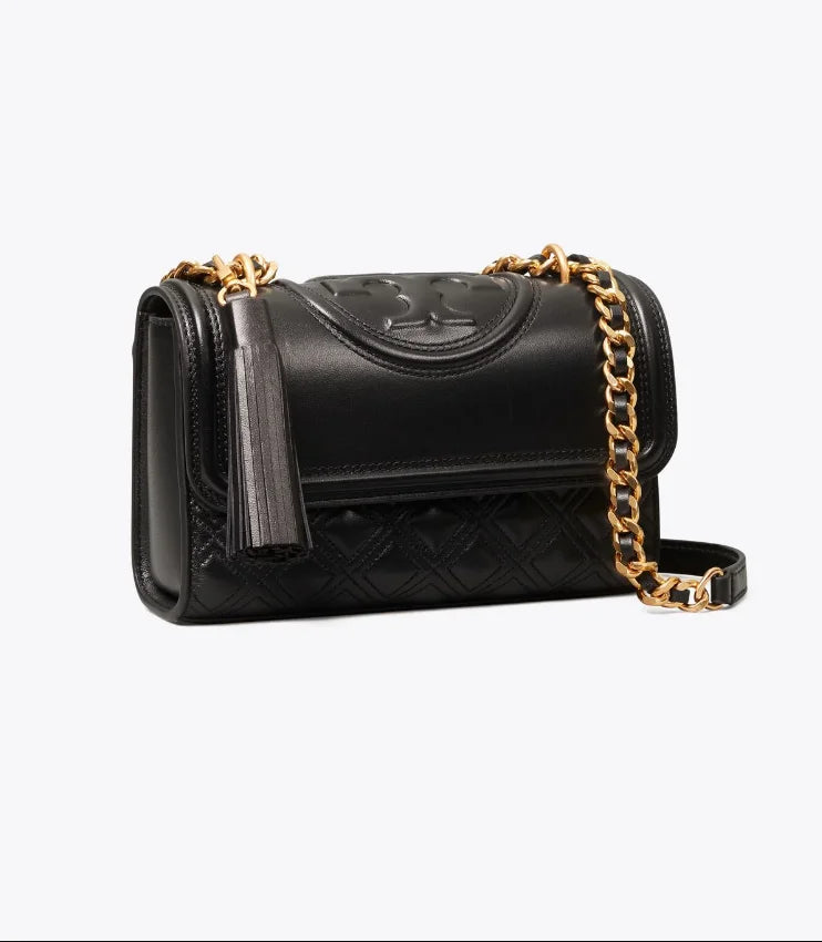 Tory Burch Small Fleming Convertible Shoulder Bag Black