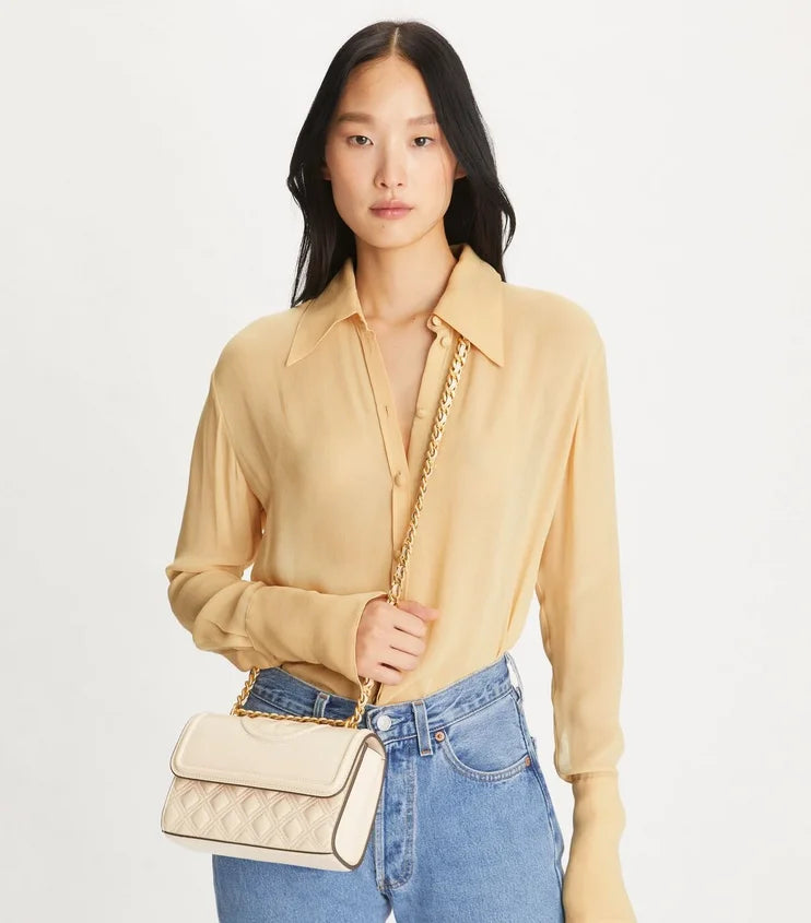 Tory Burch Small Fleming Convertible Shoulder Bag New Cream